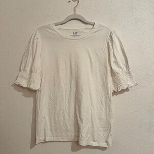 Gap White Ruffle Sleeve Tee – Size S Petite